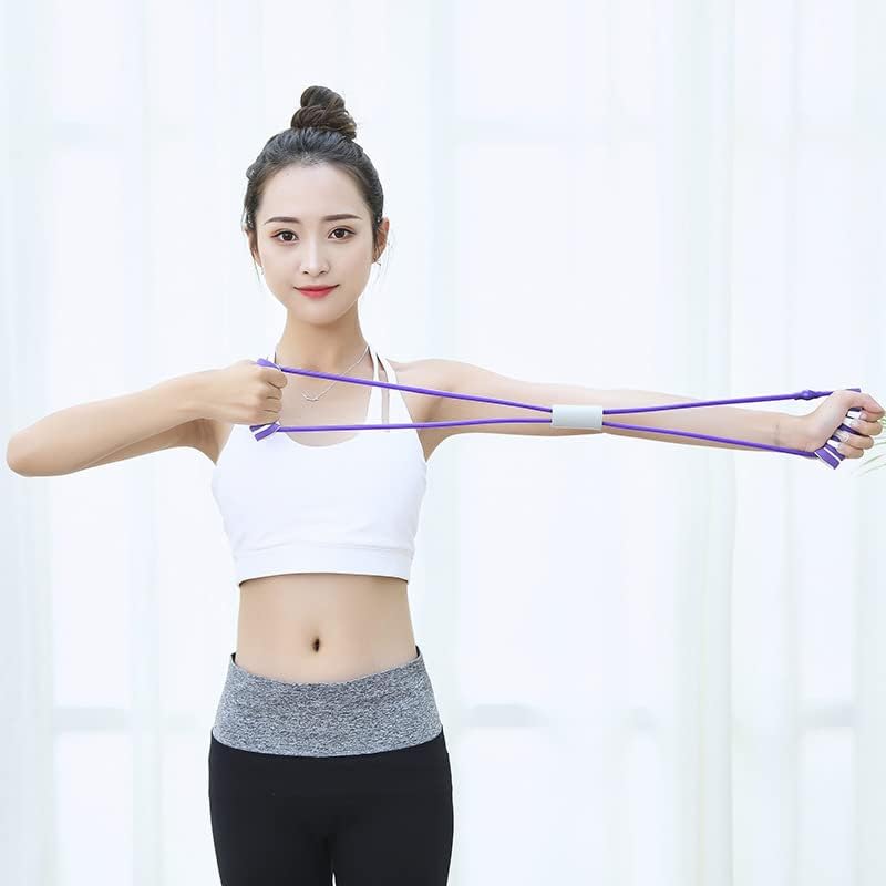 8-Shaped Tension Belt with Handles, Chest Expansion Belt, Elastic Yoga Resistance Band for Arm & Leg Stretching, Workout, Yoga, Pilates, Suitable for Beginner