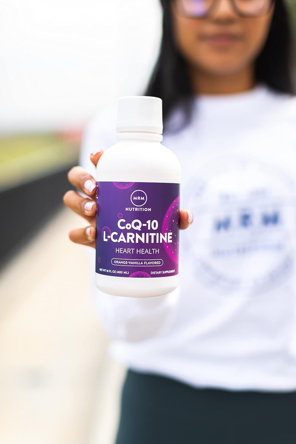 MRM Nutrition CoQ-10 L-Carnitine Liquid | Cherry Pomegranate Flavored | Energy + Antioxidants | Naturally derived CoQ-10 | 32 Servings