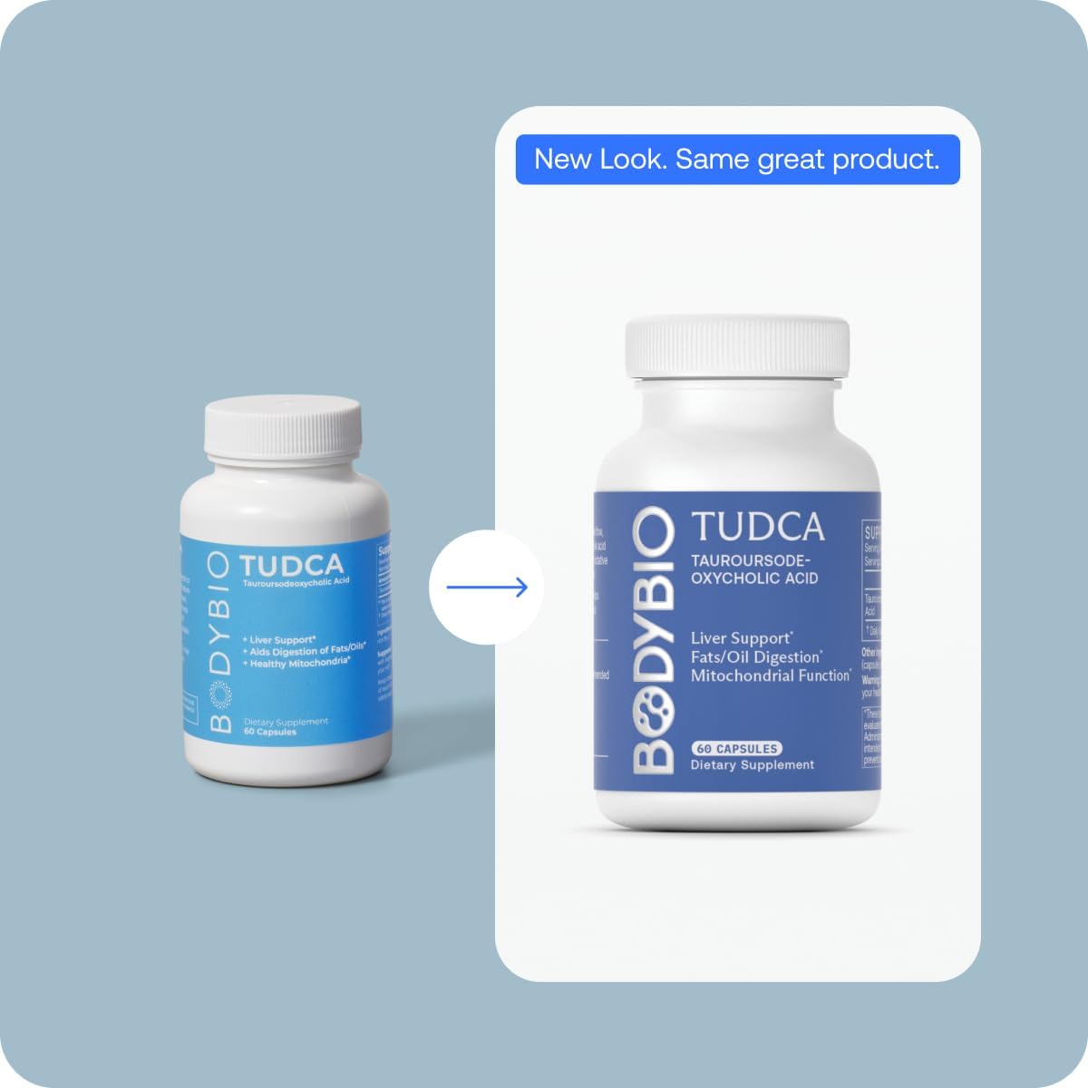 BodyBio TUDCA - Pure Tauroursodeoxycholic Acid Supplement - Support Bile Flow, Fat Metabolism & Liver Detox
