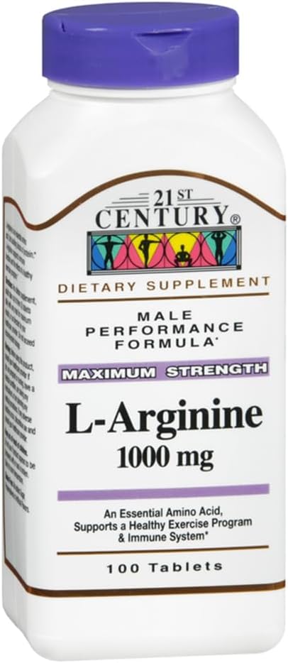 21st Century L-Arginine 1000mg, Maximum Strength 100 Tablets