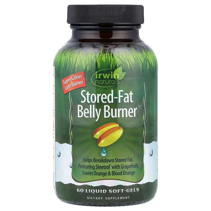 Irwin Naturals Stored-Fat Belly Burner - 60 Liquid Soft-Gels, Pack of 2 - Helps Support The Breakdown of Stored Fat - 40 Total Servings