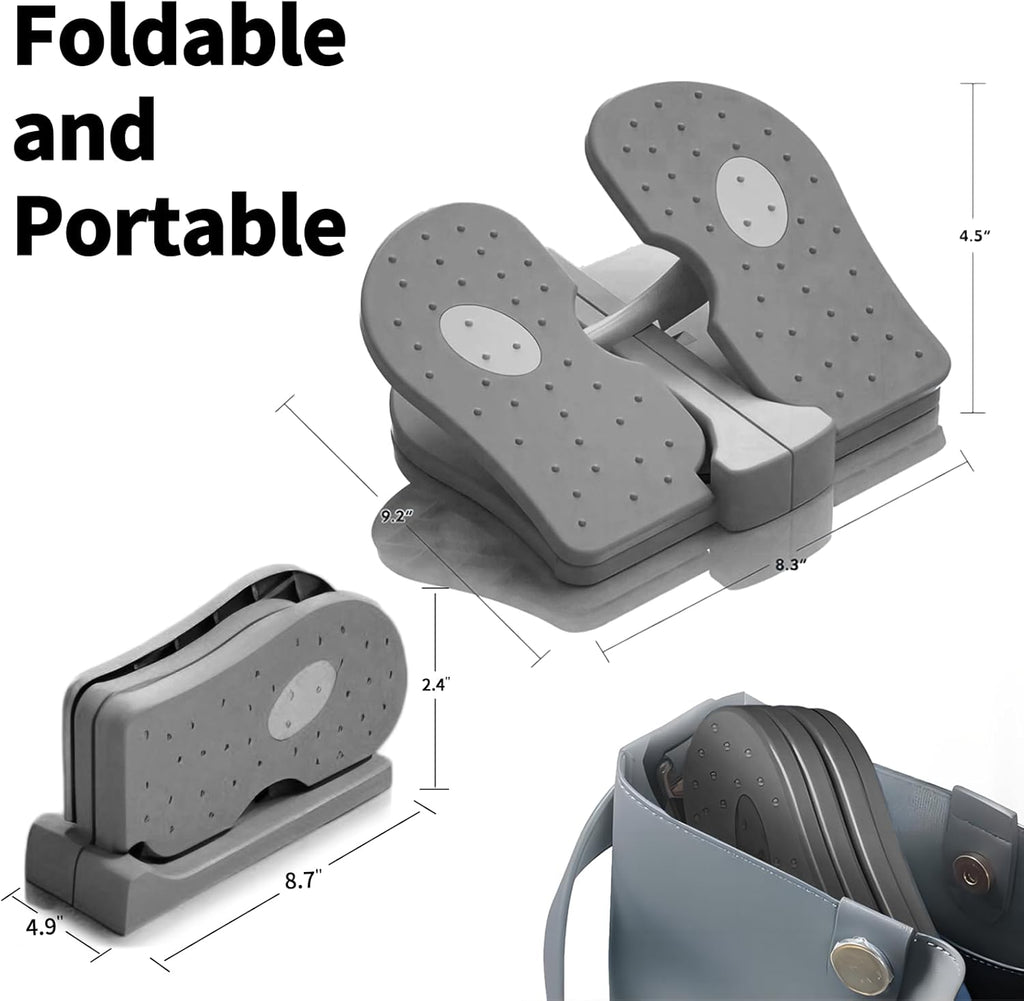 Mini Foldable Leg Exerciser Portable Foot Pedal Exercise Machine Under Desk Stepper Exercising Leg Muscles Physical Therapy Leg Exercise Relieves Varicose Veins at Home Office