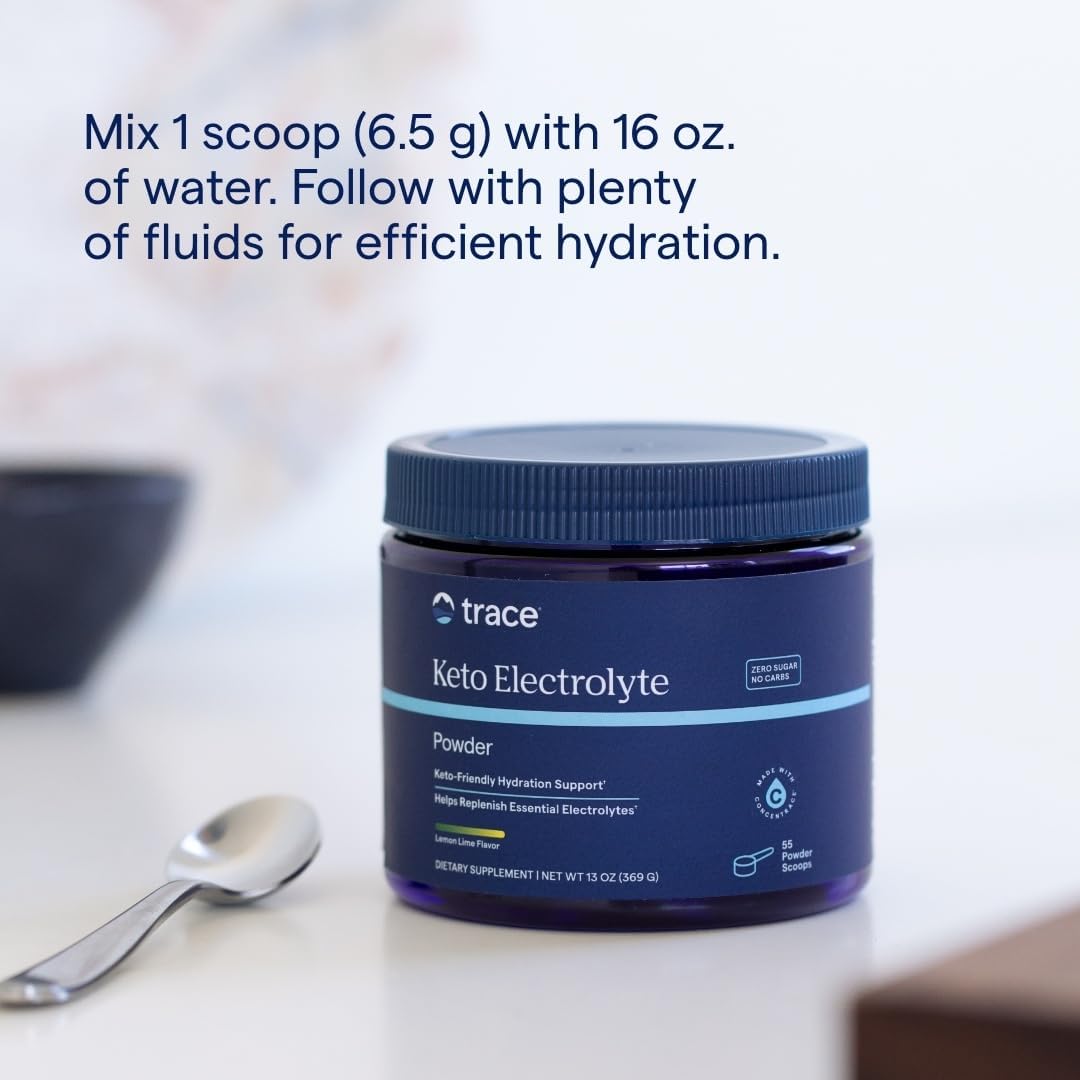 Trace Minerals Keto Electrolyte Powder - Keto Hydration Support Supplement - Mineral Supplement for Energy & Muscle Stamina Support - Zero Carb & Sugar-Free Formula - Lemon Lime, 13 oz (55 Servings)