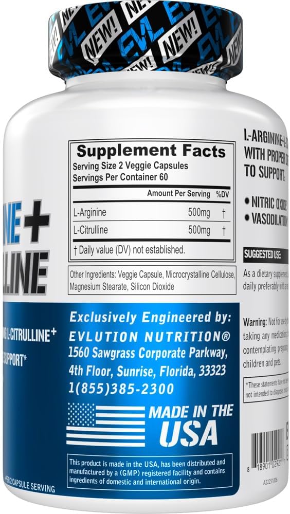 EVL L-Carnitine Supplement for Weight Loss Support - L carnitine 500mg Diet Pills for Weight Loss Lean Muscle Growth and Fat Burning Support with Stimulant Free L Tartrate - 120 Servings