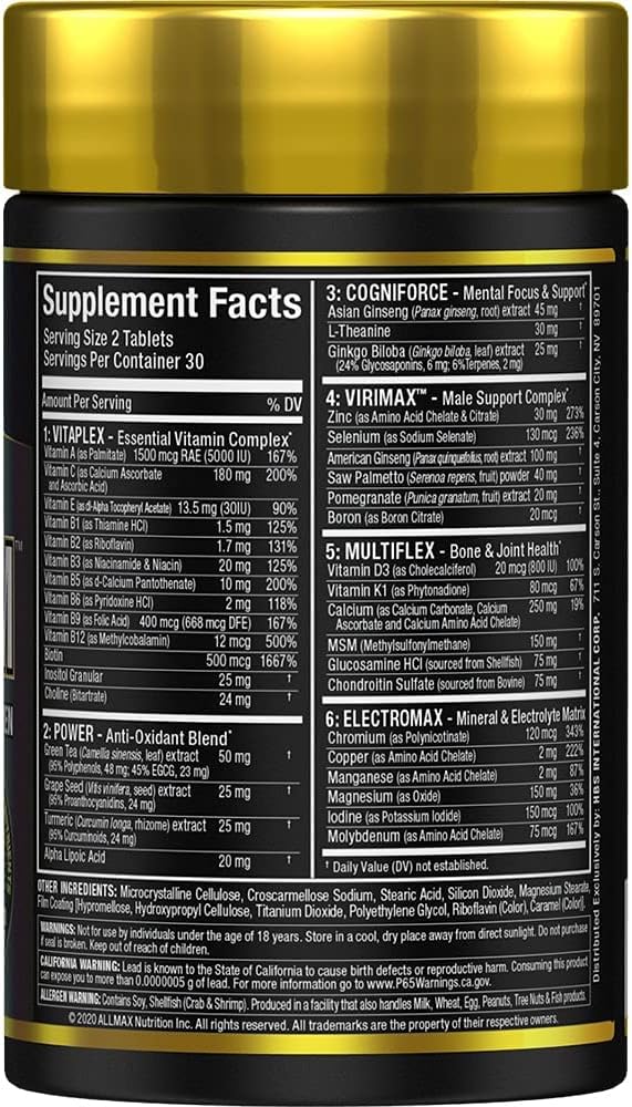 ALLMAX Nutrition - Vitaform - Multi-Vitamin for Men, 60 Tablets (Pack of 1)