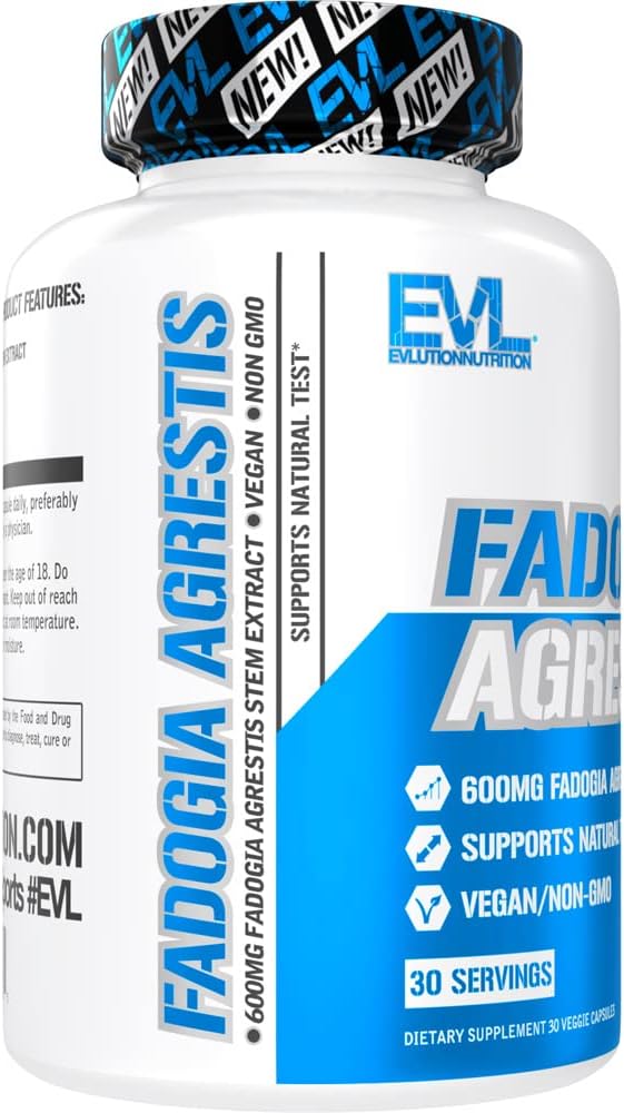 Evlution Fadogia Agrestis 600mg 10:1 Extract - Invigorating Fadogia Agrestis Extract Male Enhancement Pills for Increased Strength Drive Power and Performance Nutrition Testosterone Booster for Men