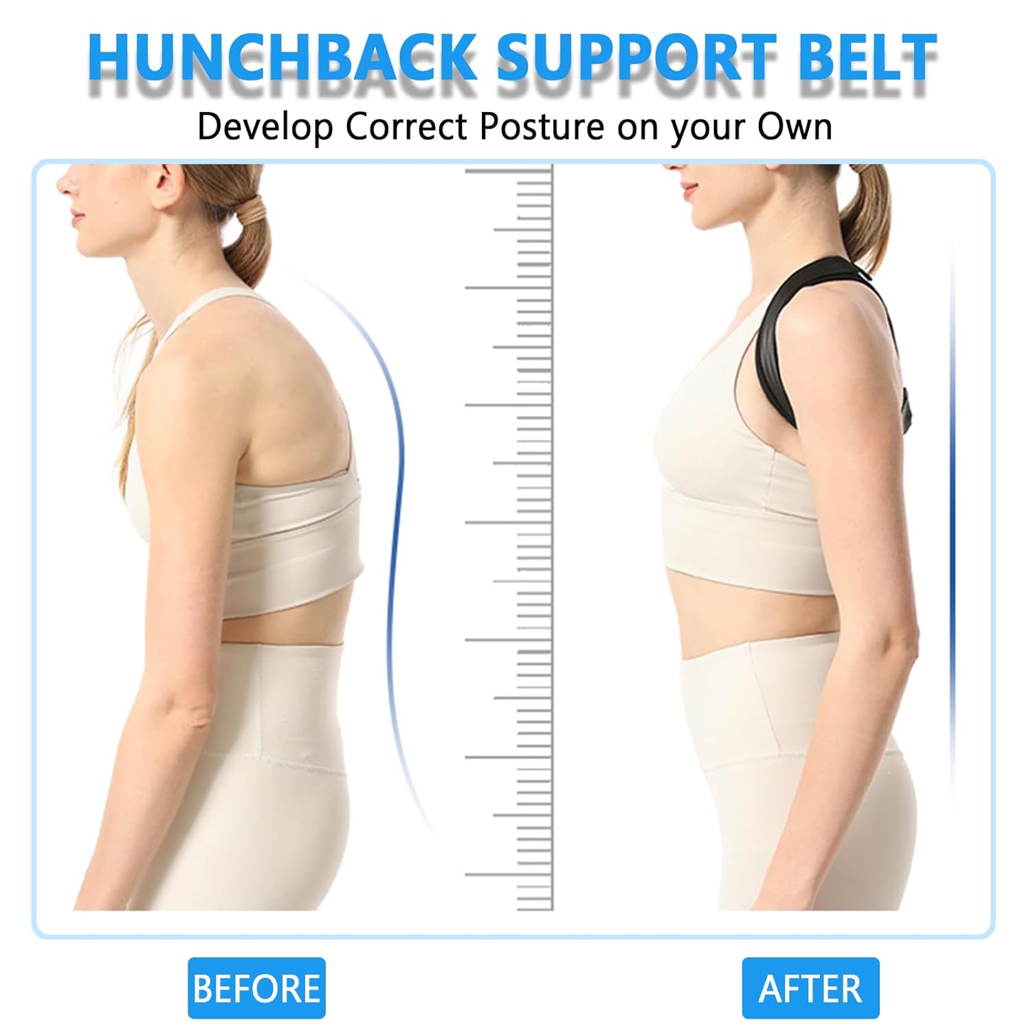 Posture Corrector Adjustable Breathable Back Brace for Women and Men, Support Belt Straightener Improve Hunchback and Relief for Upper Lower Back, Lumbar, Neck, Shoulder Pain