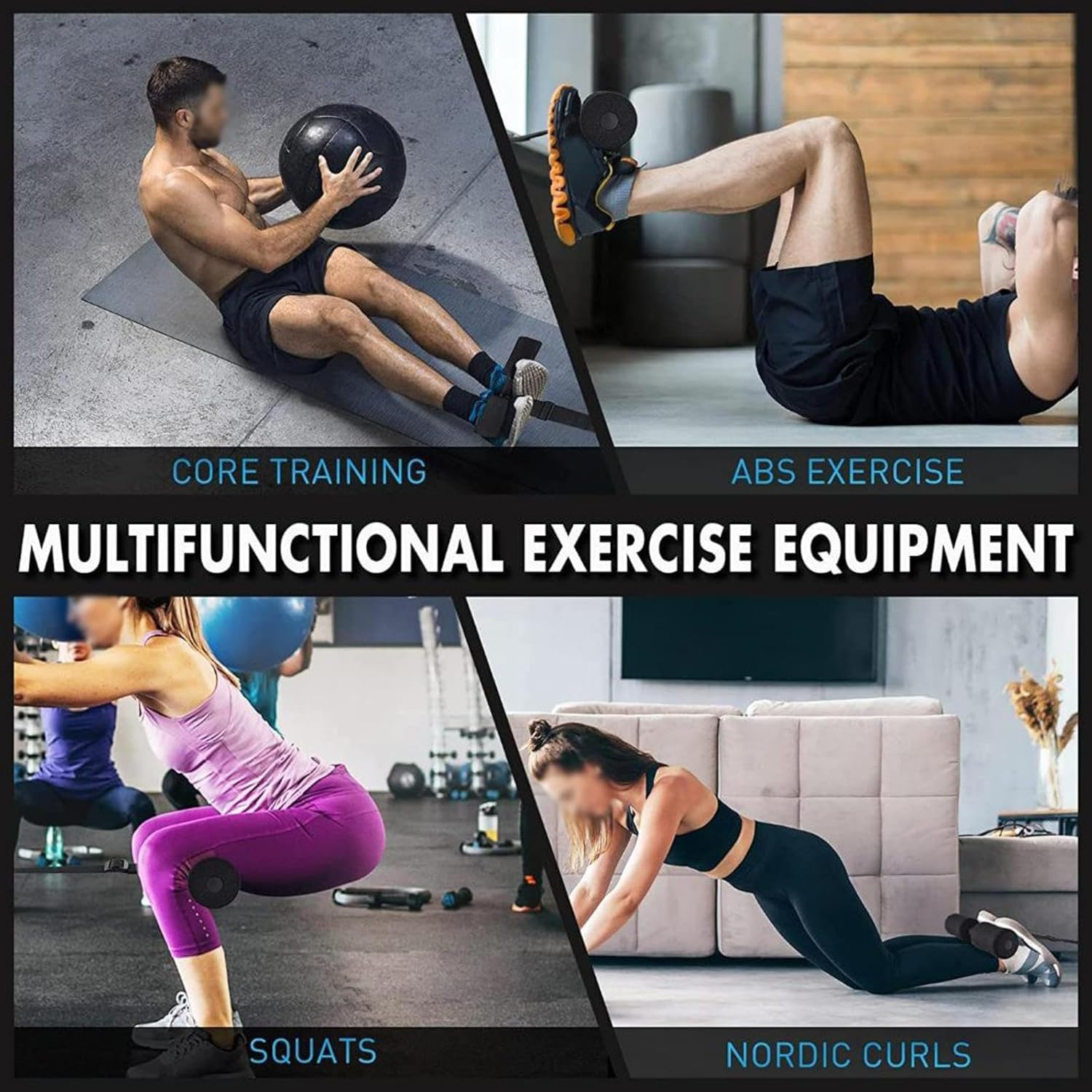 Adjustable Hamstring Curl Band, Sit-Up Foot Holder Equipment, Hamstring/Abdominal Strength Training Fitness Equipment, Indoor/Gym Workout.