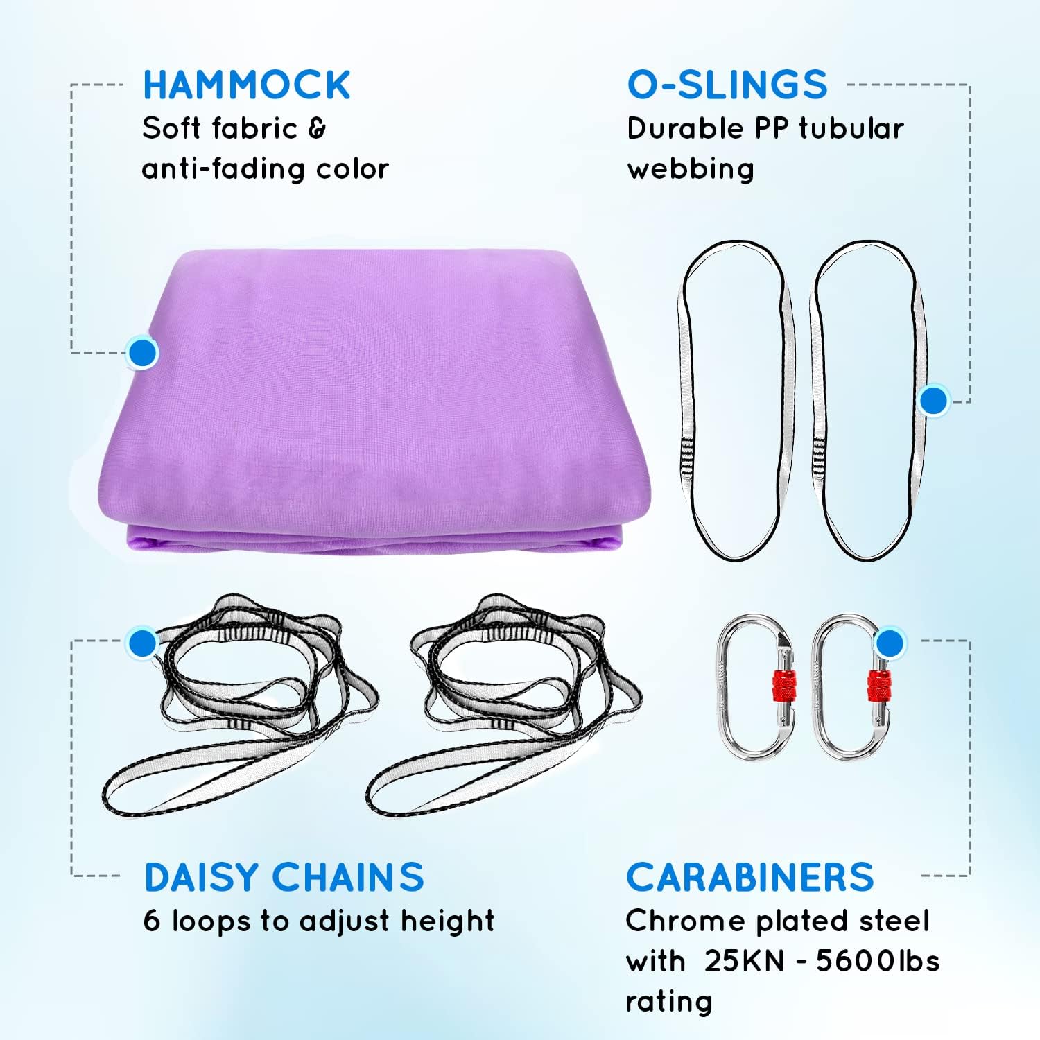 Aerial Yoga Hammock 5.5 Yards, 198 Inches Height Aerial Silks, Yoga Trapeze Increasing Strength, Flexibility and Balance