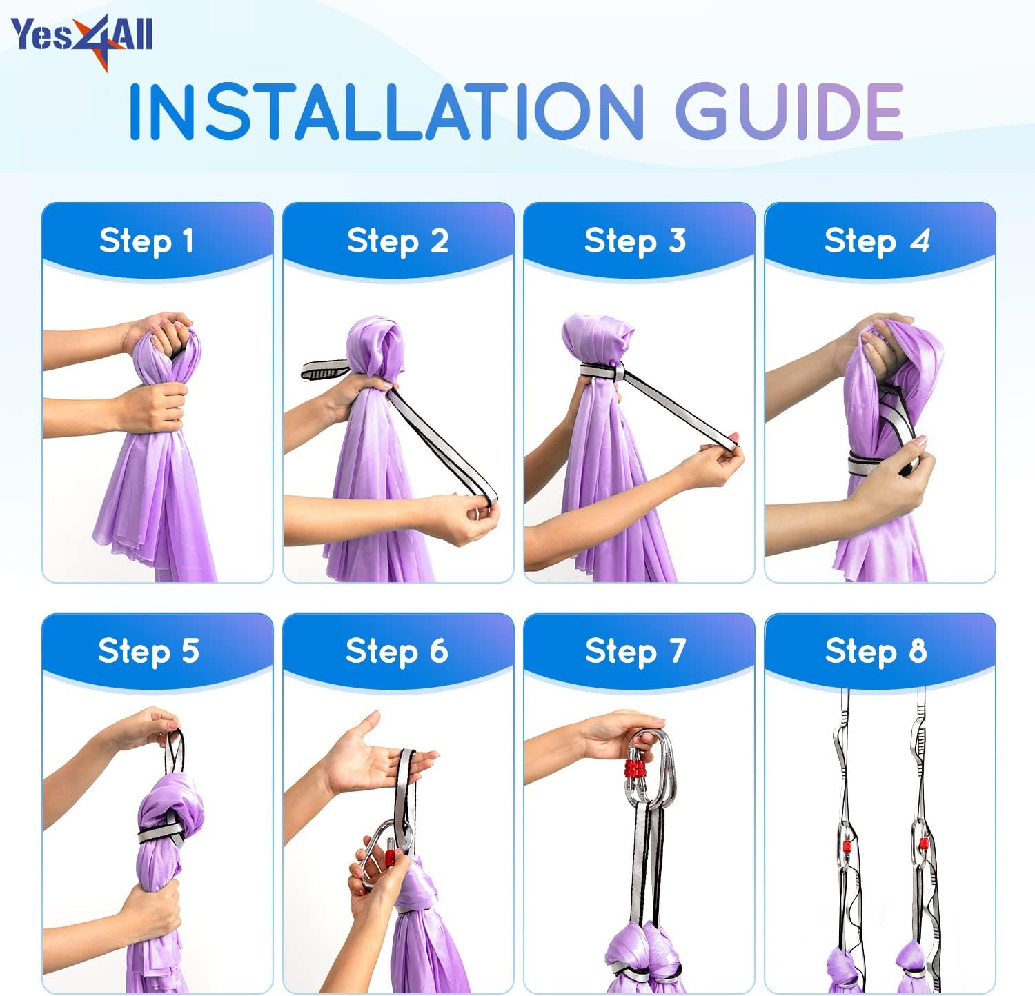 Aerial Yoga Hammock 5.5 Yards, 198 Inches Height Aerial Silks, Yoga Trapeze Increasing Strength, Flexibility and Balance