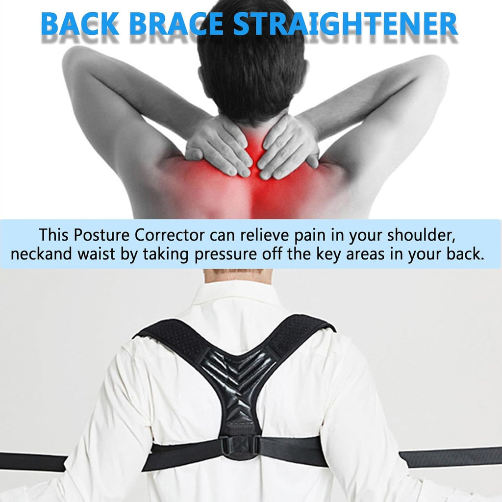 Posture Corrector Adjustable Breathable Back Brace for Women and Men, Support Belt Straightener Improve Hunchback and Relief for Upper Lower Back, Lumbar, Neck, Shoulder Pain