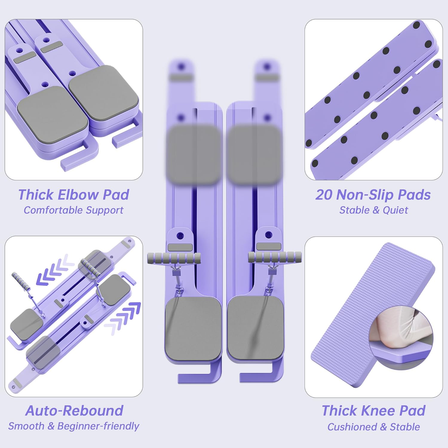 Pilates Board with Resistance Bands, 7-in-1 Foldable Pilates Reformer Set, Pilates Reformer Machine for Home Workout, Core Strengthener, Ab Workout, Glute & Leg Toning