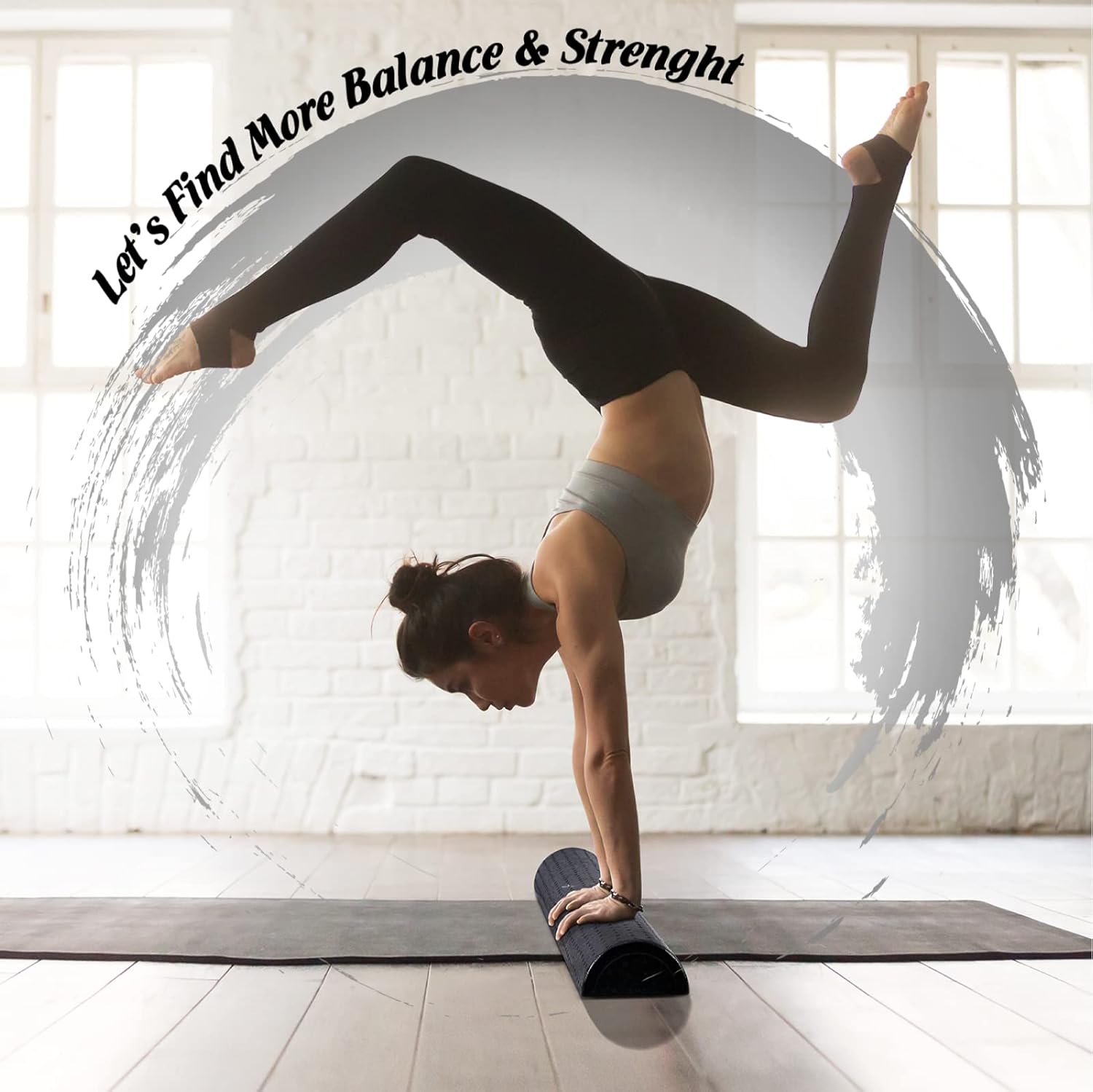 High-Density EPP Half Round Back Roller Foam, Exercise Foam Roller for Yoga, Pilates & Stretching