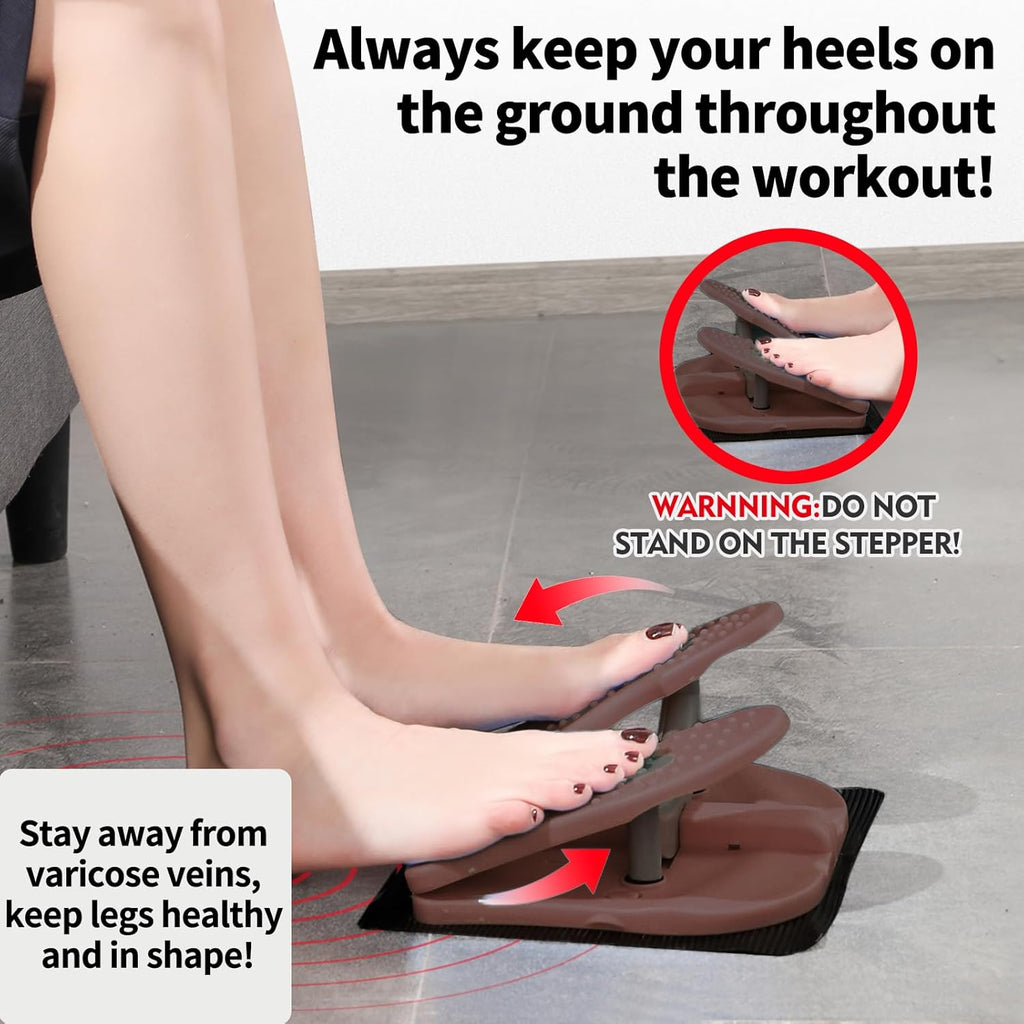Mini Foldable Leg Exerciser Portable Foot Pedal Exercise Machine Under Desk Stepper Exercising Leg Muscles Physical Therapy Leg Exercise Relieves Varicose Veins at Home Office