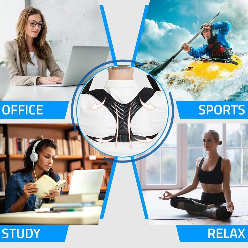 Posture Corrector Adjustable Breathable Back Brace for Women and Men, Support Belt Straightener Improve Hunchback and Relief for Upper Lower Back, Lumbar, Neck, Shoulder Pain