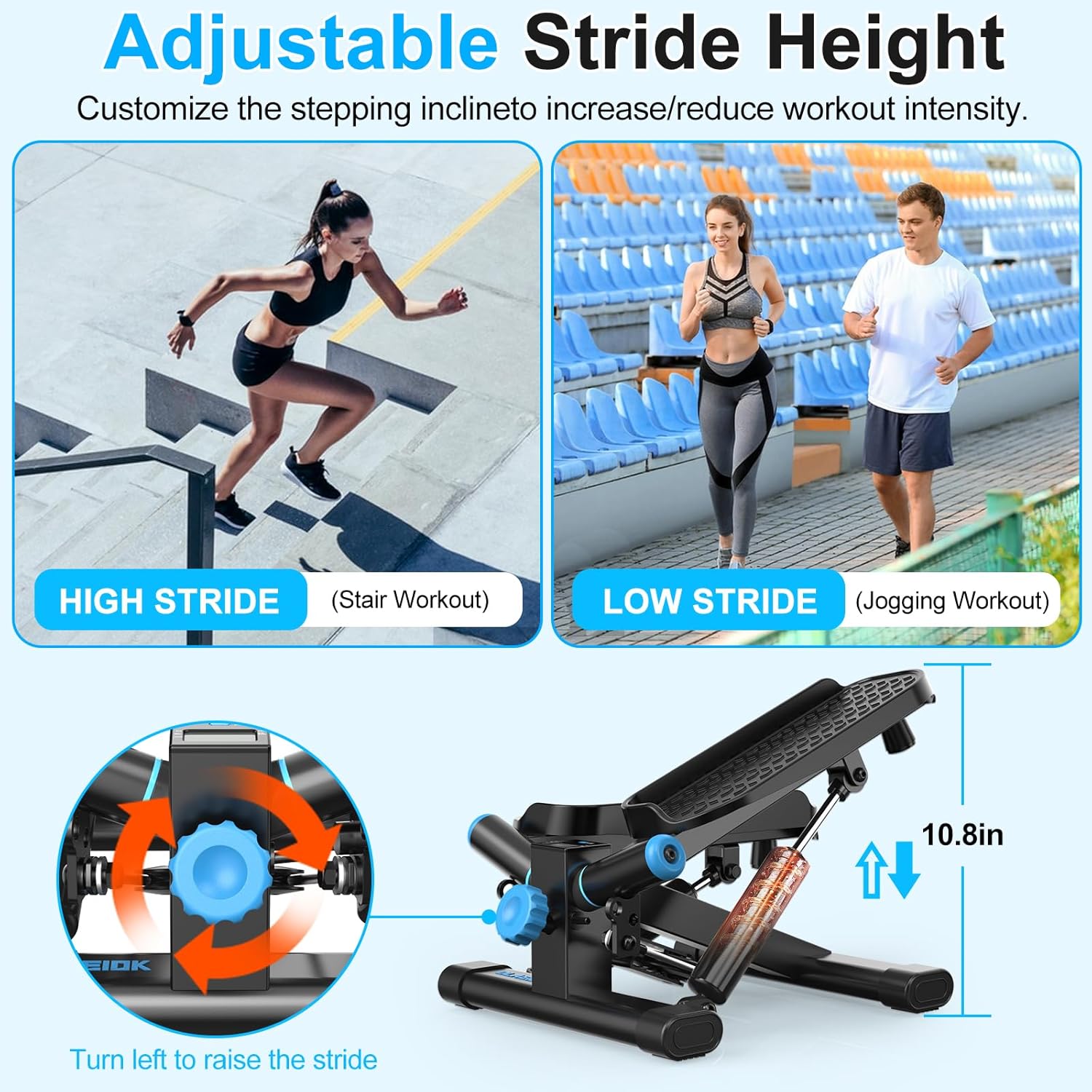 Steppers for Exercise at Home, Twist Stepper with 350LBS Loading Capacity, Mini Stepper with Resistance Bands, Hydraulic Fitness Stair Stepper for Home with LCD Monitor