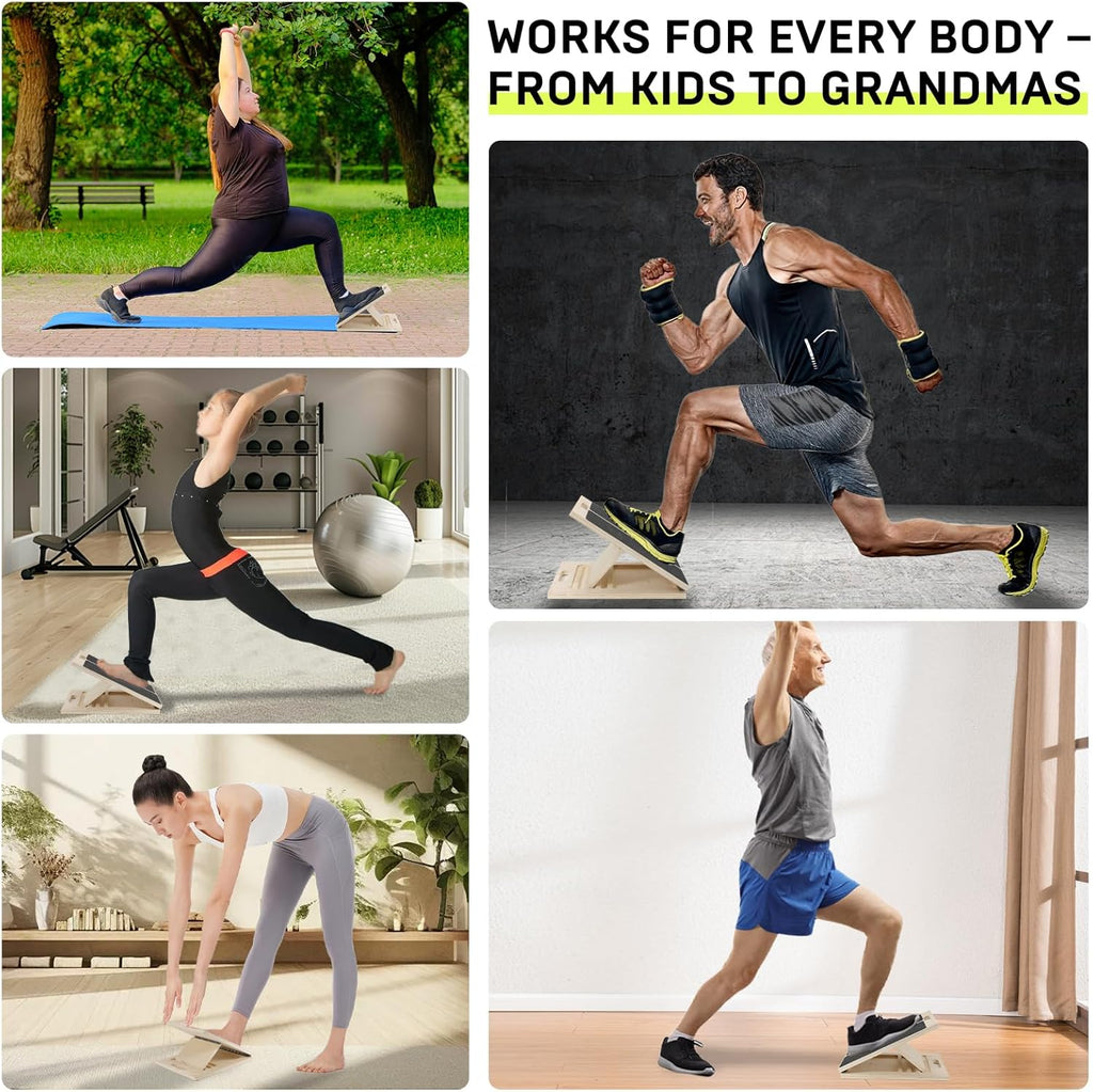 3rd Gen Adjustable Slant Board for Calf Stretching & Squat Wedge – Non-Slip Physical Therapy Equipment, Portable Rehab Stretching Board for Flexibility, Recovery & Strength Training