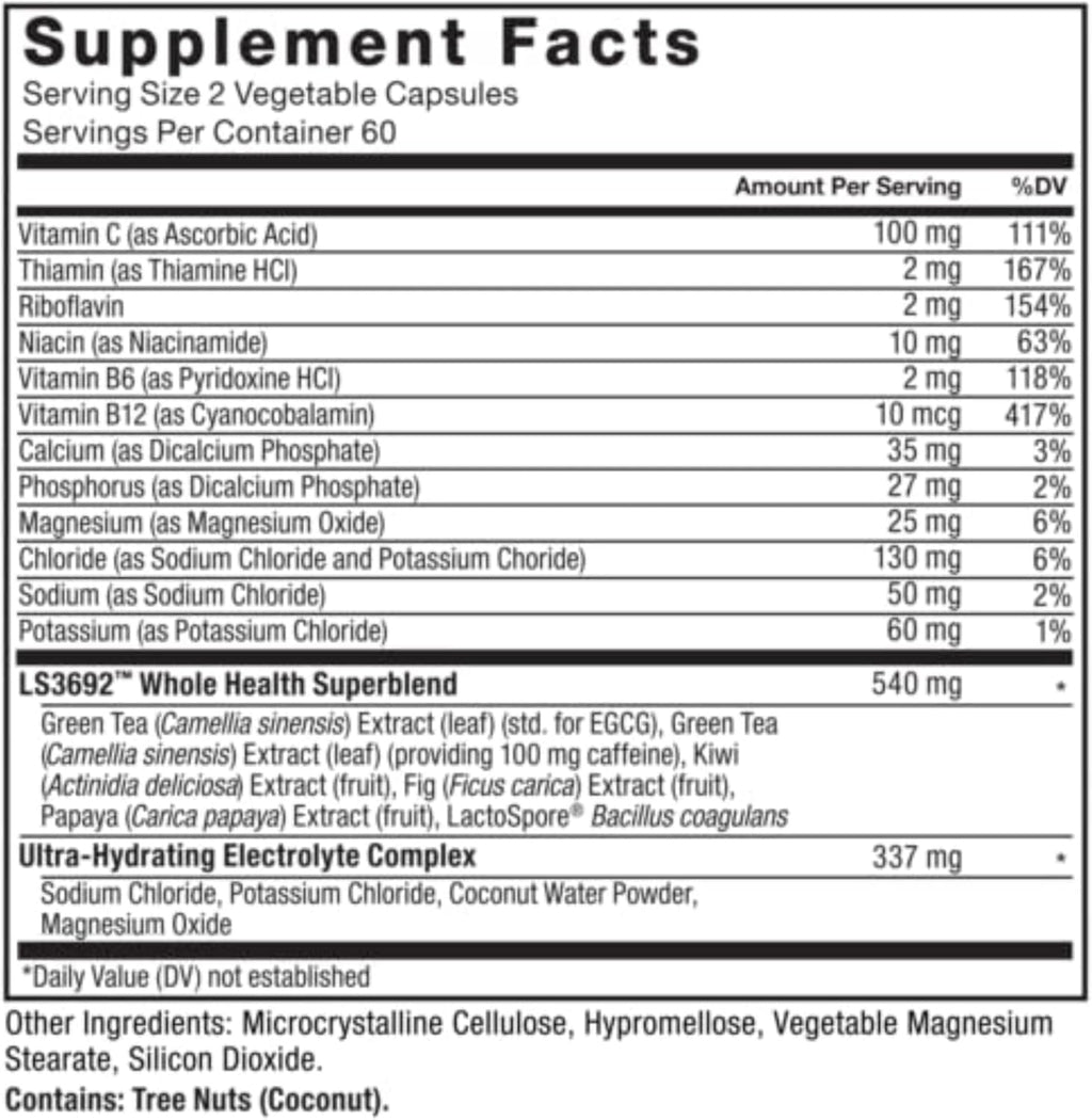 ProbioSlim Weight Loss Essentials Complete Daily Digestive Health and Weight Loss Probiotic Supplement for Women and Men with Electrolytes and Green Tea Extract, 120 Capsules