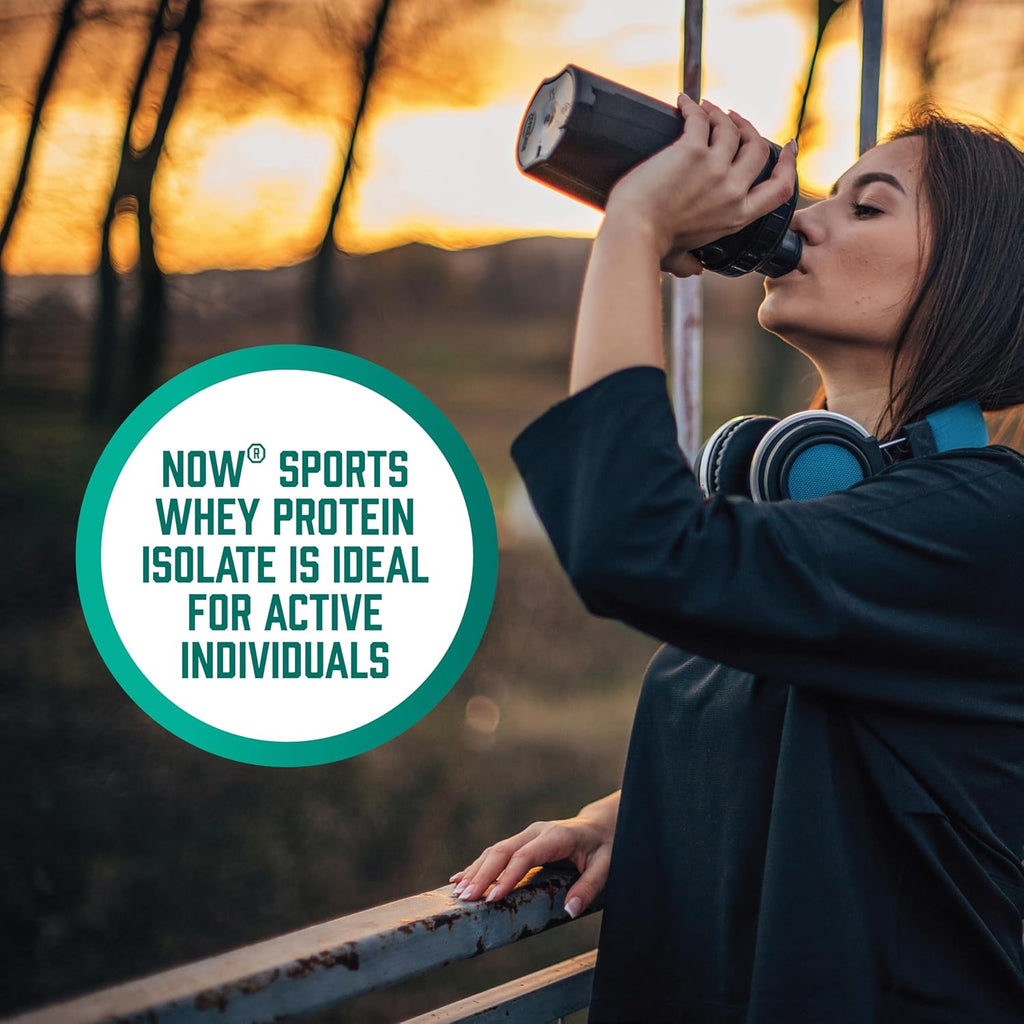 NOW Foods Sports Nutrition, Whey Protein Isolate, 25 g With BCAAs, Unflavored Powder, 1.2-Pound