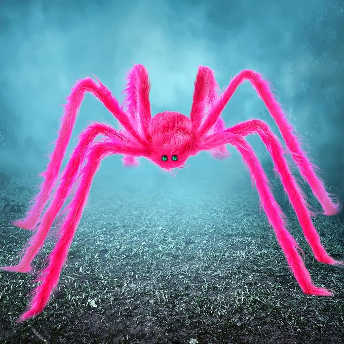 Halloween Outdoor Decorations Giant Spider, 5 Ft Large Spider for Yard Lawn Garden Patio Scary Halloween Outside Decor, Indoor Haunted House Prop and Home Party Decor, Black