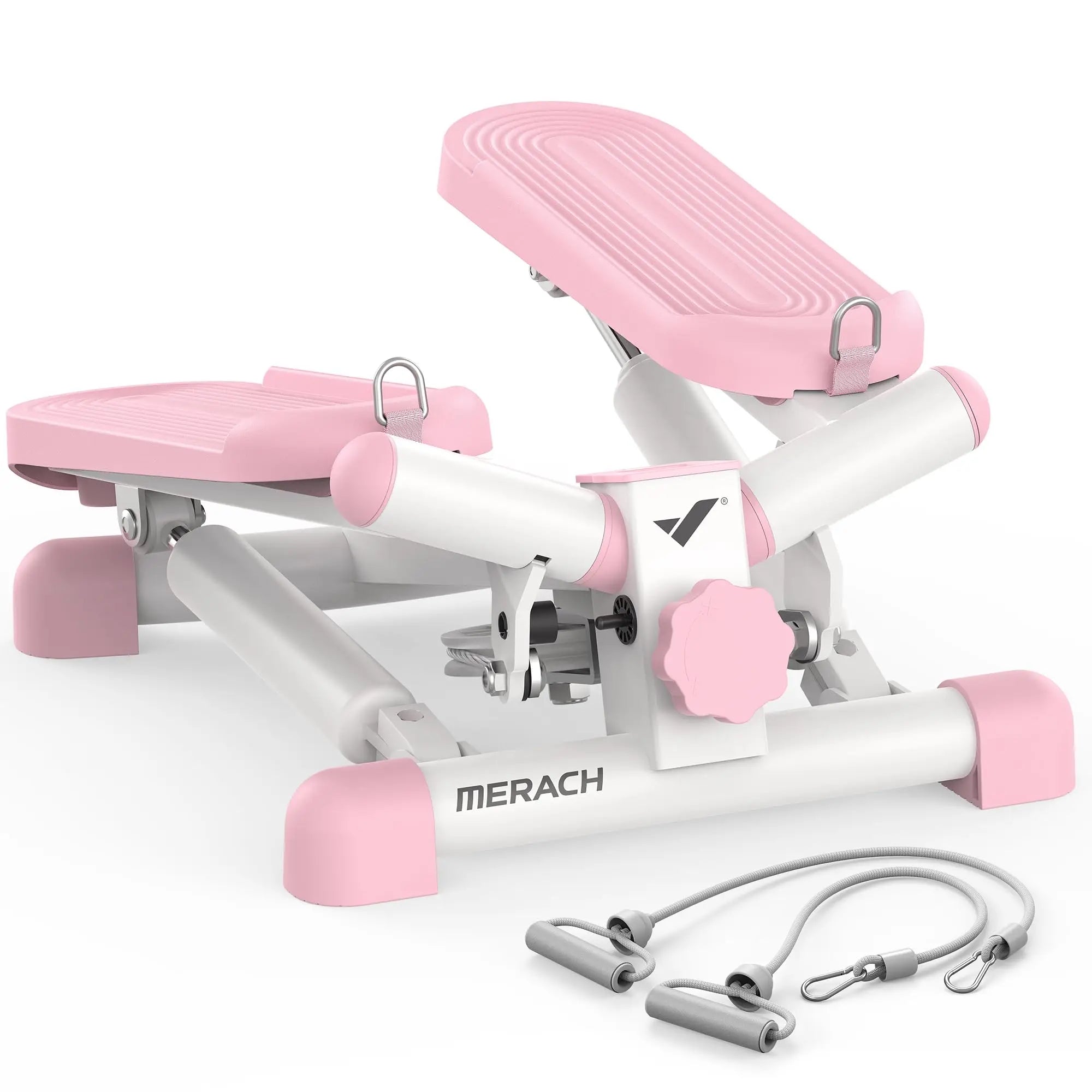 Mini Stepper for Exercise, Twist Stair Stepper 330LBS Capacity, Stepper Exercise Equipment with Resistance Bands for Full Body Workout at Home