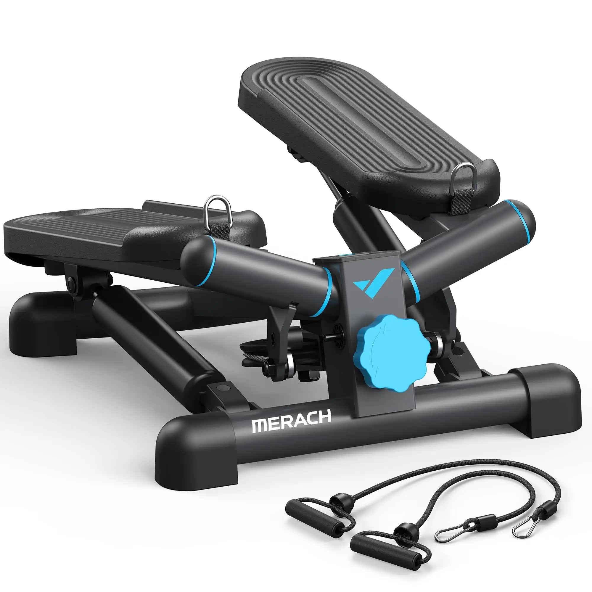 Mini Stepper for Exercise, Twist Stair Stepper 330LBS Capacity, Stepper Exercise Equipment with Resistance Bands for Full Body Workout at Home