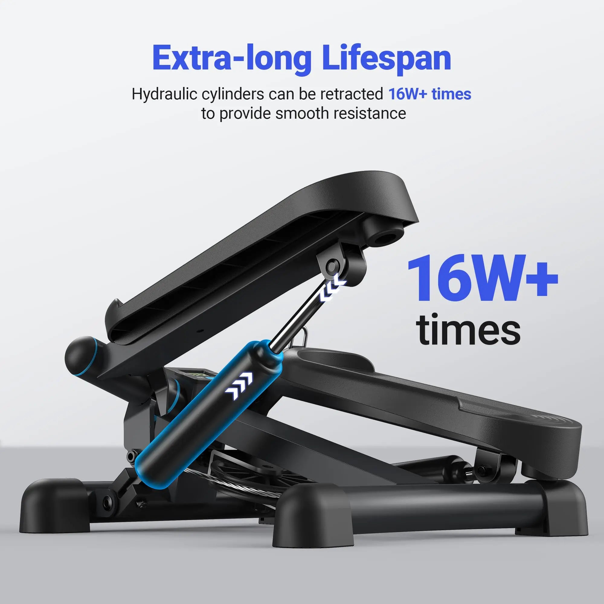 Mini Stepper for Exercise, Twist Stair Stepper 330LBS Capacity, Stepper Exercise Equipment with Resistance Bands for Full Body Workout at Home