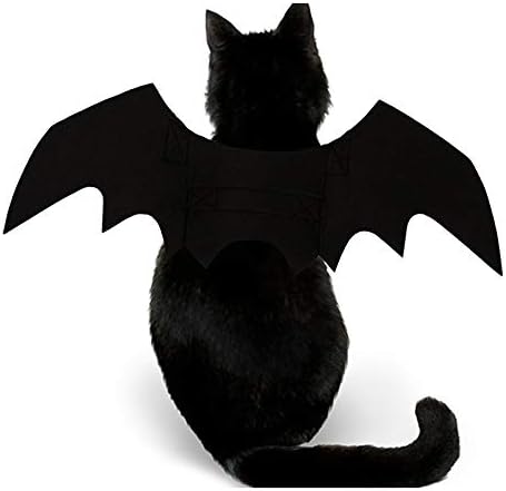 Pet Cat Bat Wings for Halloween Party Decoration, Puppy Collar Leads Cosplay Bat Costume,Cute Puppy Cat Dress Up Accessories