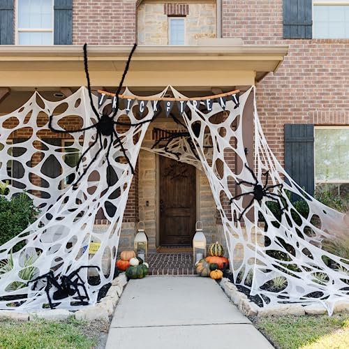 450sqft Halloween Spider Web Stretchy Web Netting for Haunted House