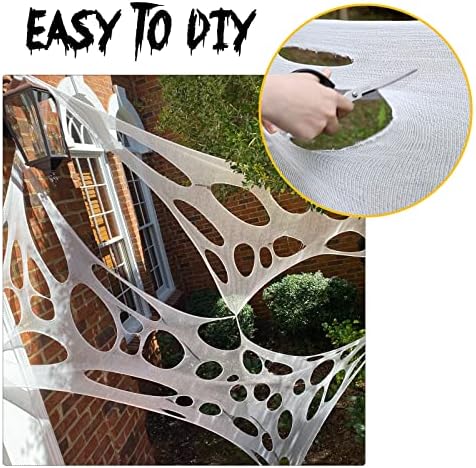 450sqft Halloween Spider Web Stretchy Web Netting for Haunted House