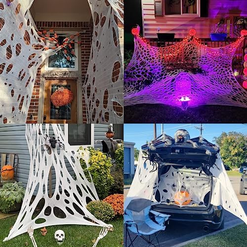 450sqft Halloween Spider Web Stretchy Web Netting for Haunted House