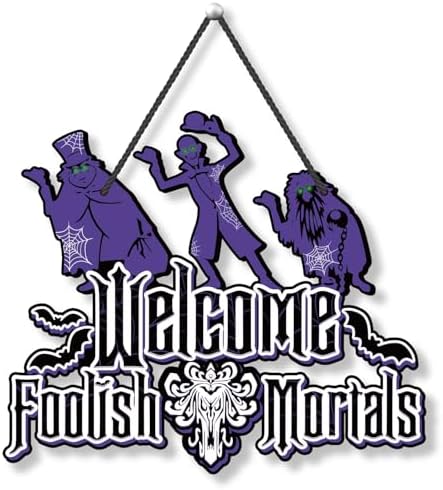 Halloween Welcome Foolish Mortals Signs, Halloween Decorations for Home
