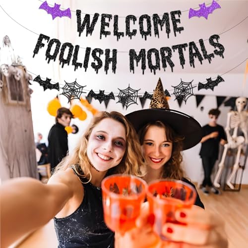 Halloween Banner Welcome Foolish Mortals Banner NO-DIY