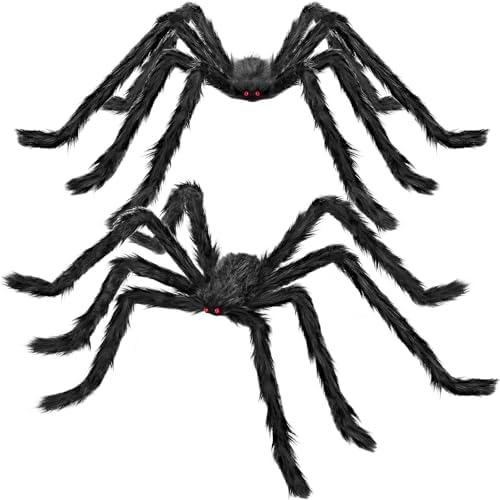 Halloween Decorations Outdoor, 2PCS 79" Scary Giant Spiders, Party Decor.