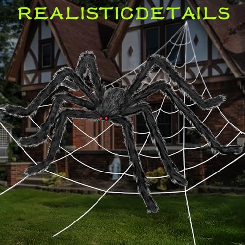 Halloween Decorations Outdoor, 2PCS 79" Scary Giant Spiders, Party Decor.