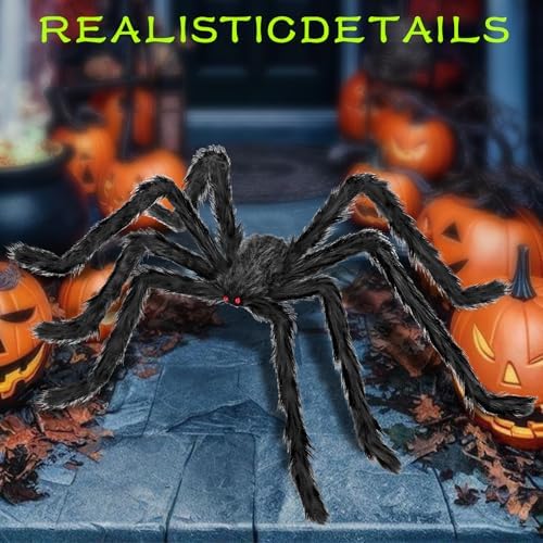 Halloween Decorations Outdoor, 2PCS 79" Scary Giant Spiders, Party Decor.