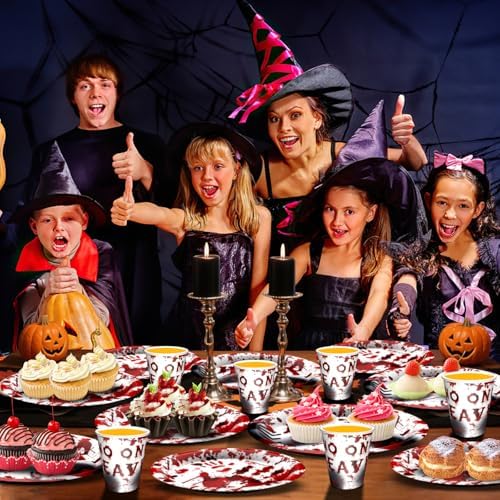 Halloween Bloody Party Plates Supplies Tableware Bloody Plates and Npkins