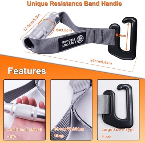 Fitness Resistance Band Exercises Handles Heavy Duty Metal Gym Handles Stainless Steel Large Size Hook for Wide Pull Up Resistance Band Training Home Workout Fitness Equipment