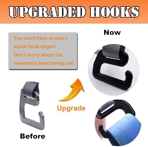 Fitness Resistance Band Exercises Handles Heavy Duty Metal Gym Handles Stainless Steel Large Size Hook for Wide Pull Up Resistance Band Training Home Workout Fitness Equipment