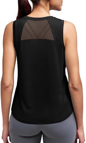 Tank Tops for Women Open Back High Neck Workout Tops Running Athletic Shirts Gym Clothes Yogo Outfits Fitness Clothing