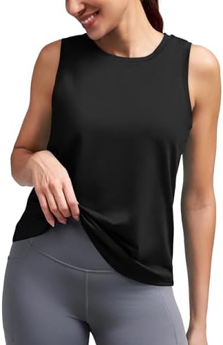 Tank Tops for Women Open Back High Neck Workout Tops Running Athletic Shirts Gym Clothes Yogo Outfits Fitness Clothing