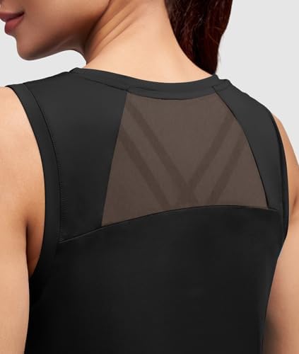 Tank Tops for Women Open Back High Neck Workout Tops Running Athletic Shirts Gym Clothes Yogo Outfits Fitness Clothing