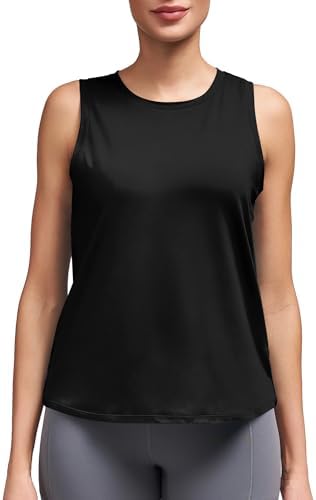 Tank Tops for Women Open Back High Neck Workout Tops Running Athletic Shirts Gym Clothes Yogo Outfits Fitness Clothing