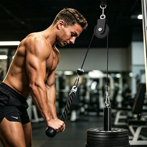 Silent Gym Cable Pulley Wheel for Home DIY Gym Pulley System, Upgraded Heavy-Duty Bracket, 3.54 in/90 mm Gym Pulley for Maximum 660LBS Load, Compatible with LAT Pulldown& Cable Exercises