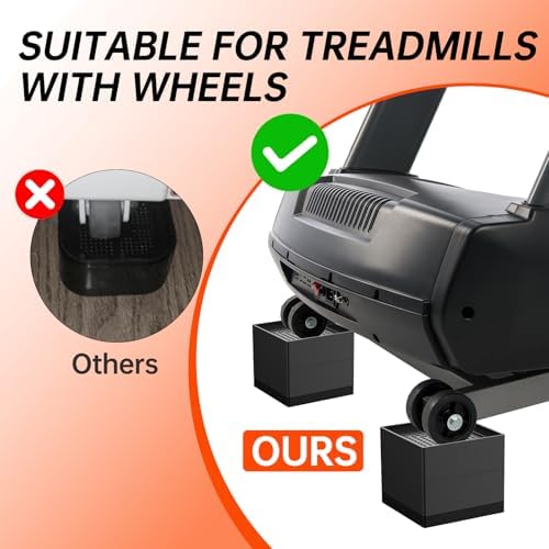 Larger Walking Pad Incline Blocks, Adjustable Height Treadmill Riser Incline Blocks, Fits Wheeled & Non-Wheeled Treadmills, Non-Slip Durable Incline Riser for Home & Gym