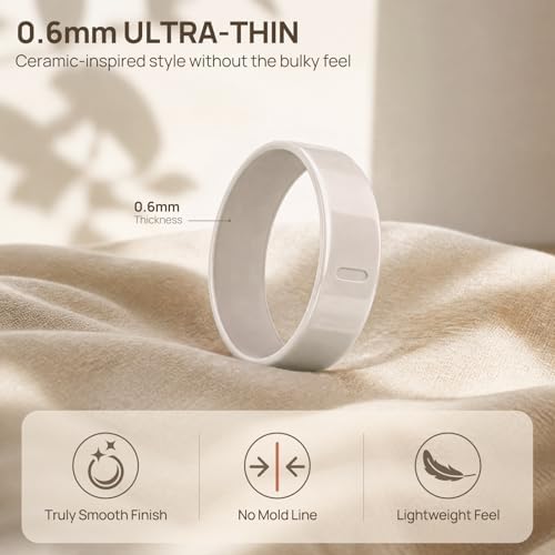 2 Pack Ring Cover Compatible with Oura Ring Gen 4/Gen 3 Horizon/Heritage, Ceramic-Look TPU Anti-Scratch Protector Accessories for Oura Ring Jacket Women Men, Size 8 (Not for Oura 4 Ceramic)