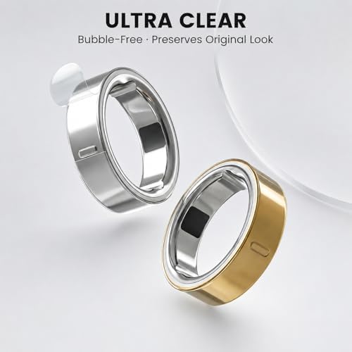 10 Pack Ultra-Thin Clear Skin Cover for Oura Ring Gen 5, Invisible Transparent Anti-Scratch Protector Smart Rings Accessories Protective Film for Oura Ring 5 (Clear, Size 8)