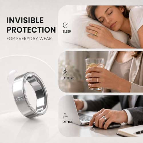 10 Pack Ultra-Thin Clear Skin Cover for Oura Ring Gen 5, Invisible Transparent Anti-Scratch Protector Smart Rings Accessories Protective Film for Oura Ring 5 (Clear, Size 8)