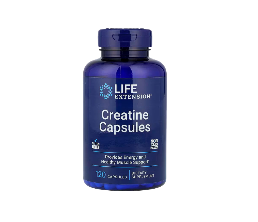 Life Extension Creatine Capsules – Creatine Monohydrate – Promotes Strength, Lean Muscle, Healthy Endurance – Non-GMO, Gluten-Free – 120 Capsules