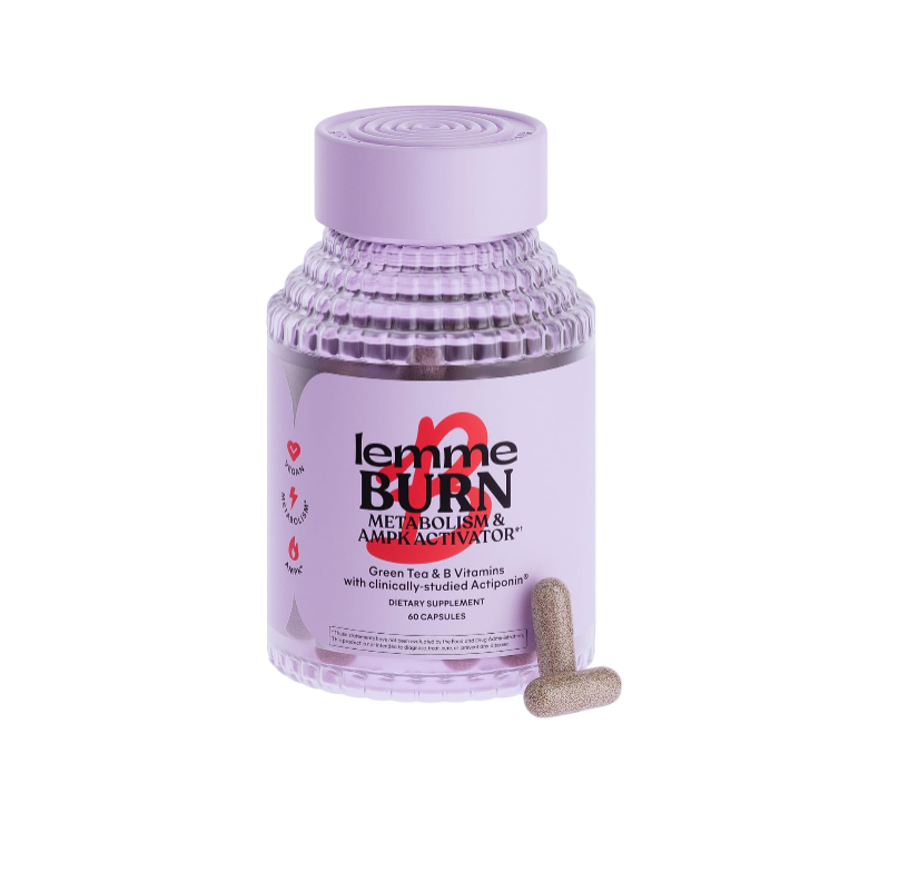 Lemme Burn - Metabolism, Belly Fat Burning + AMPK Activating Supplement for Men & Women w/Clinically Studied Actiponin Gynostemma, Green Tea Extract, Vitamins B6 & B12 - Gluten Free, 60 Count